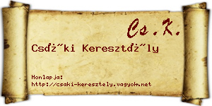 Csáki Keresztély névjegykártya